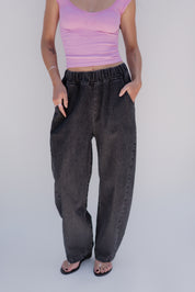 Black Denim Arc Pant