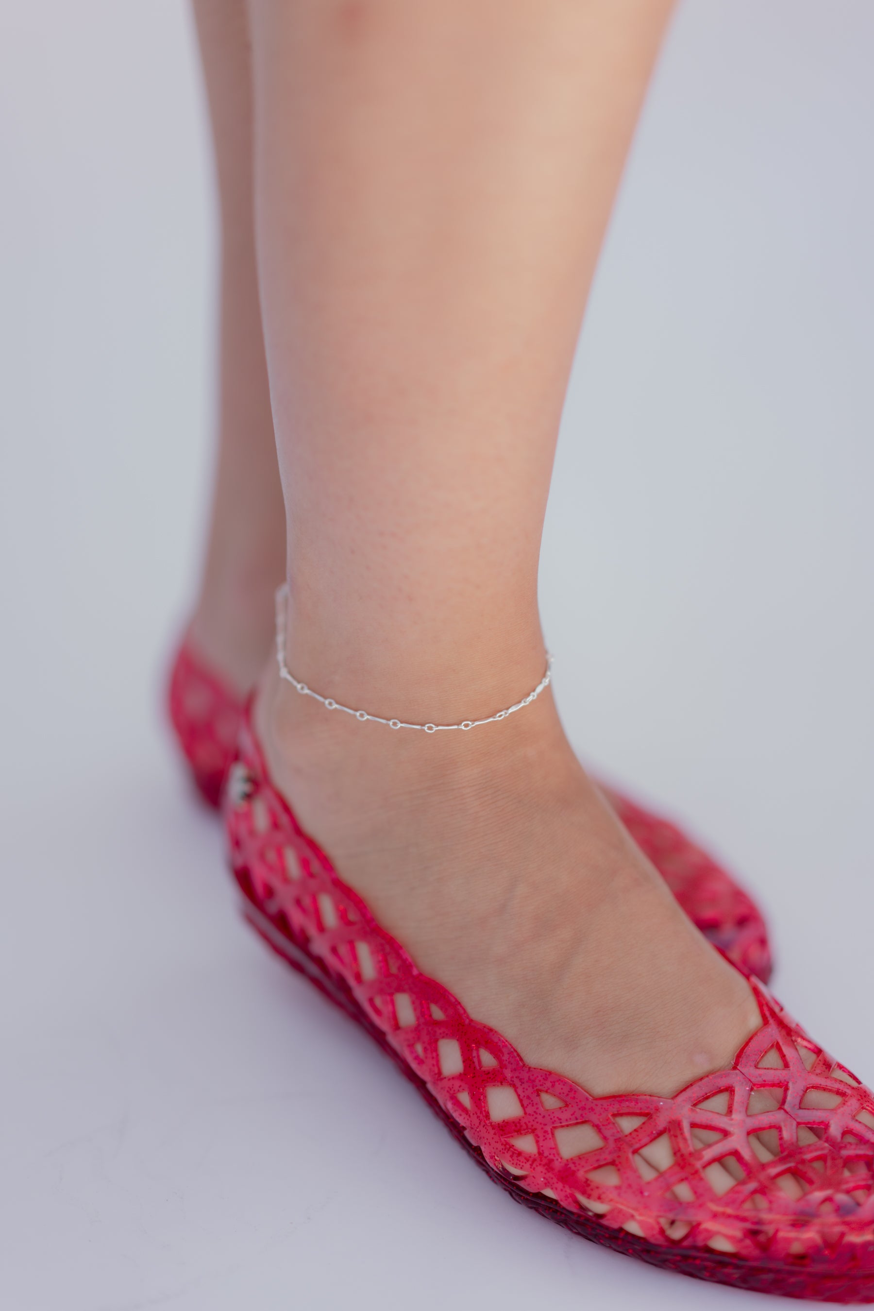 Silver Marquise Chain Anklet