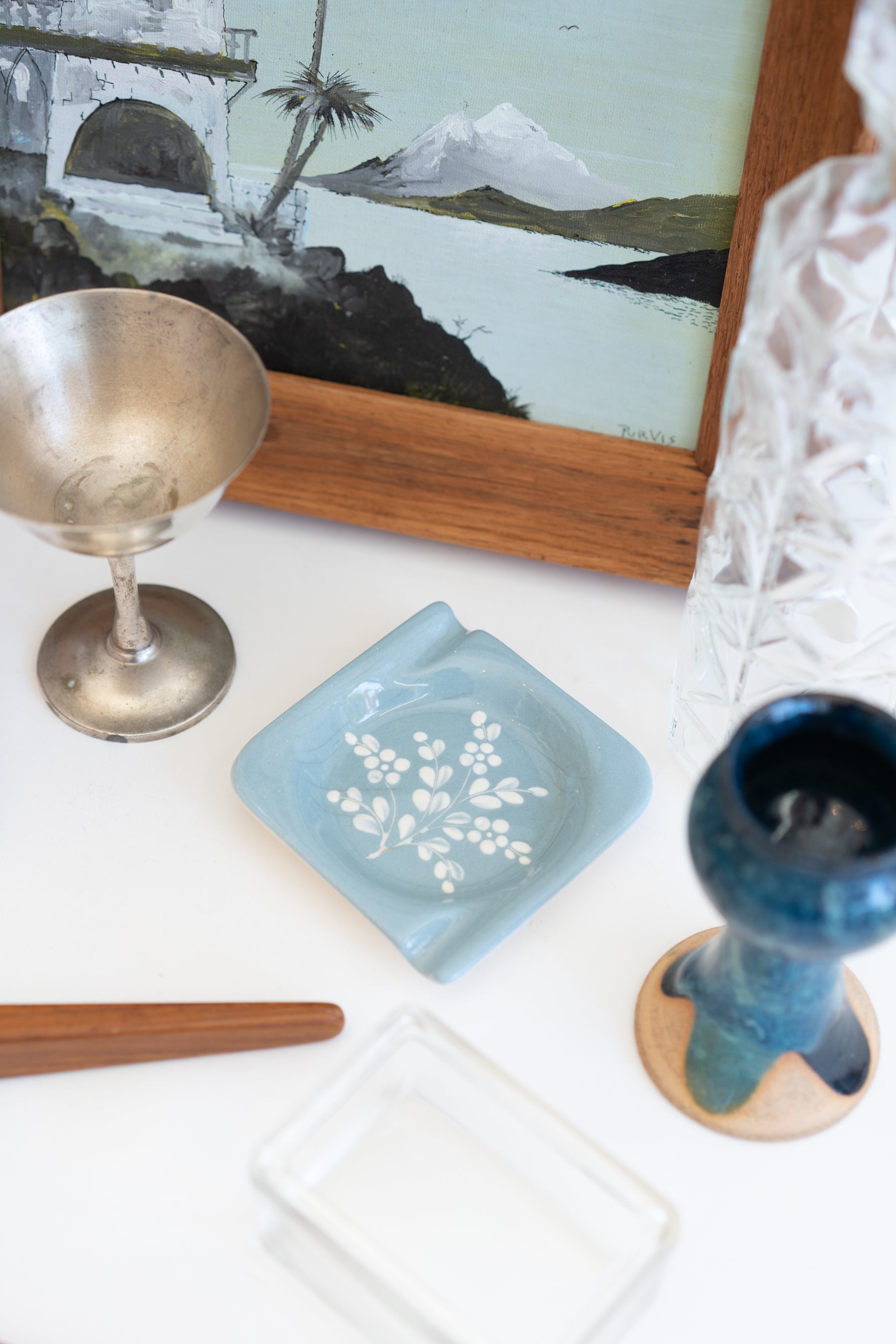 Blue Ceramic Ashtray