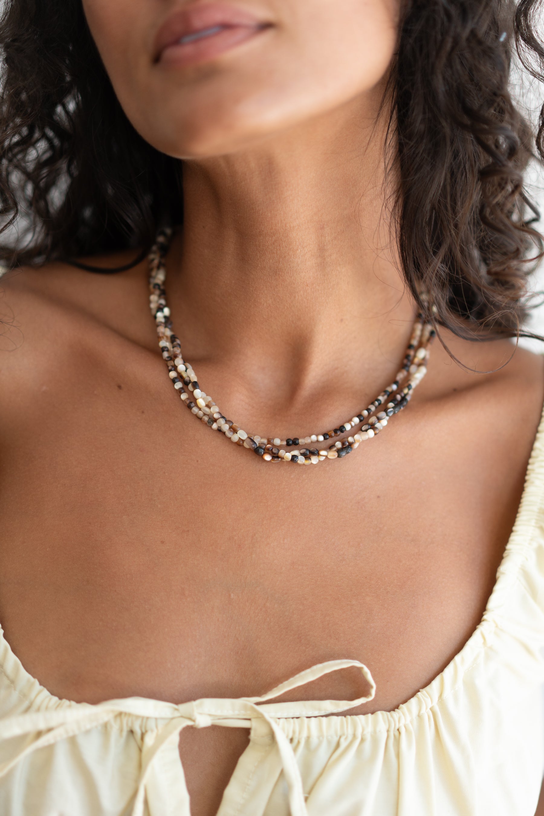 Brown Tone Shell Beaded Necklace