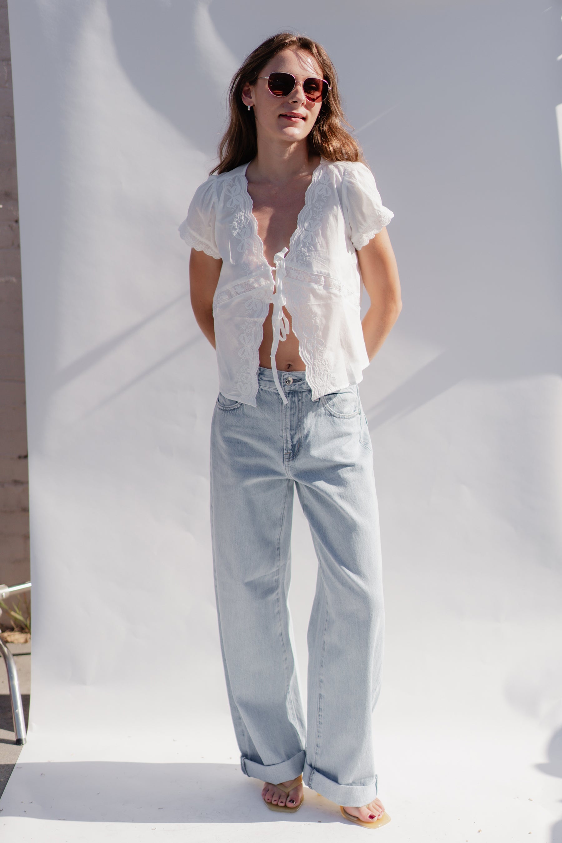 White Darcy Top