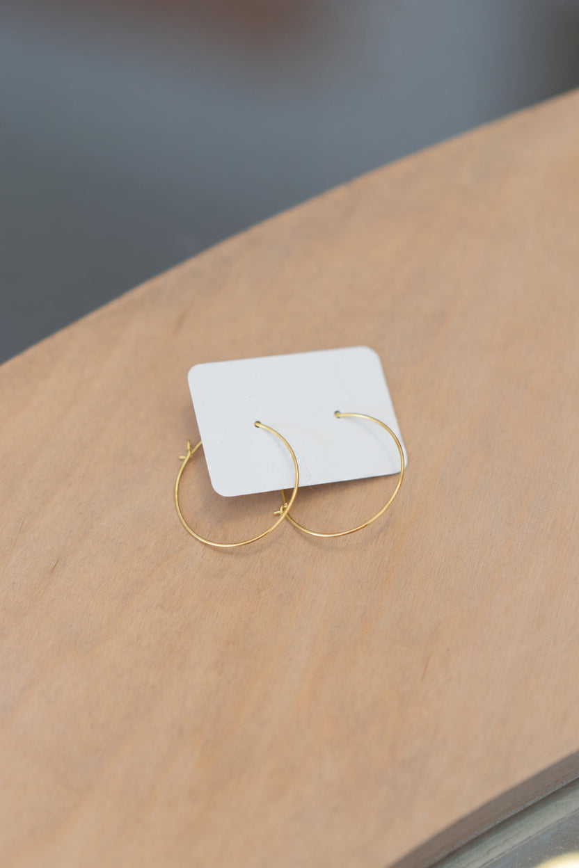 Gold Thin Wire Hoops