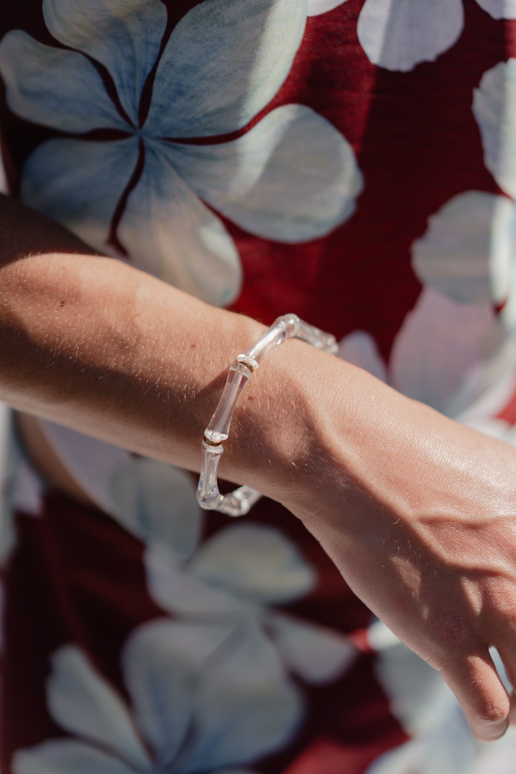 Brass + Clear Beaded Bracelet
