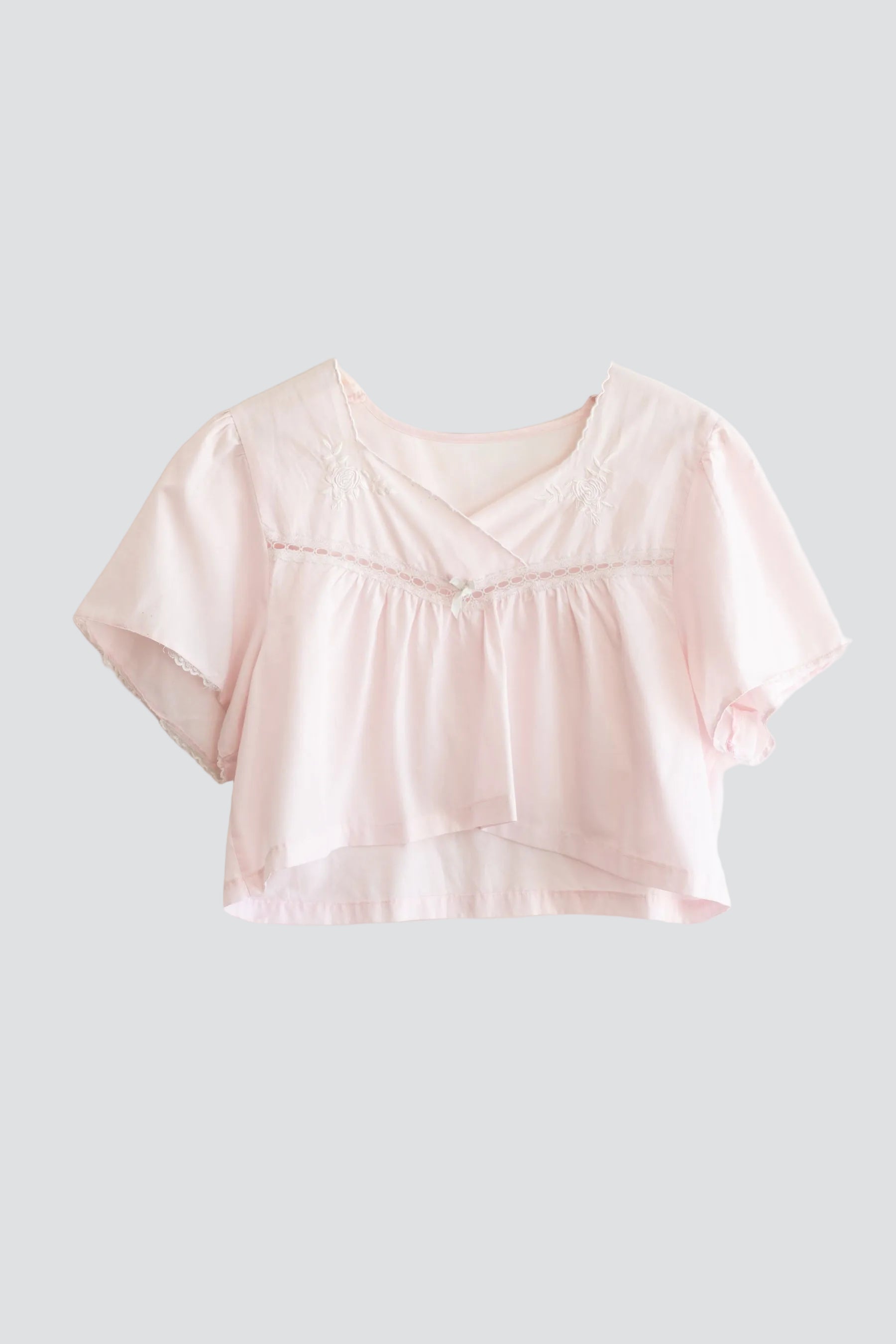Baby Pink Cropped Nightie Top