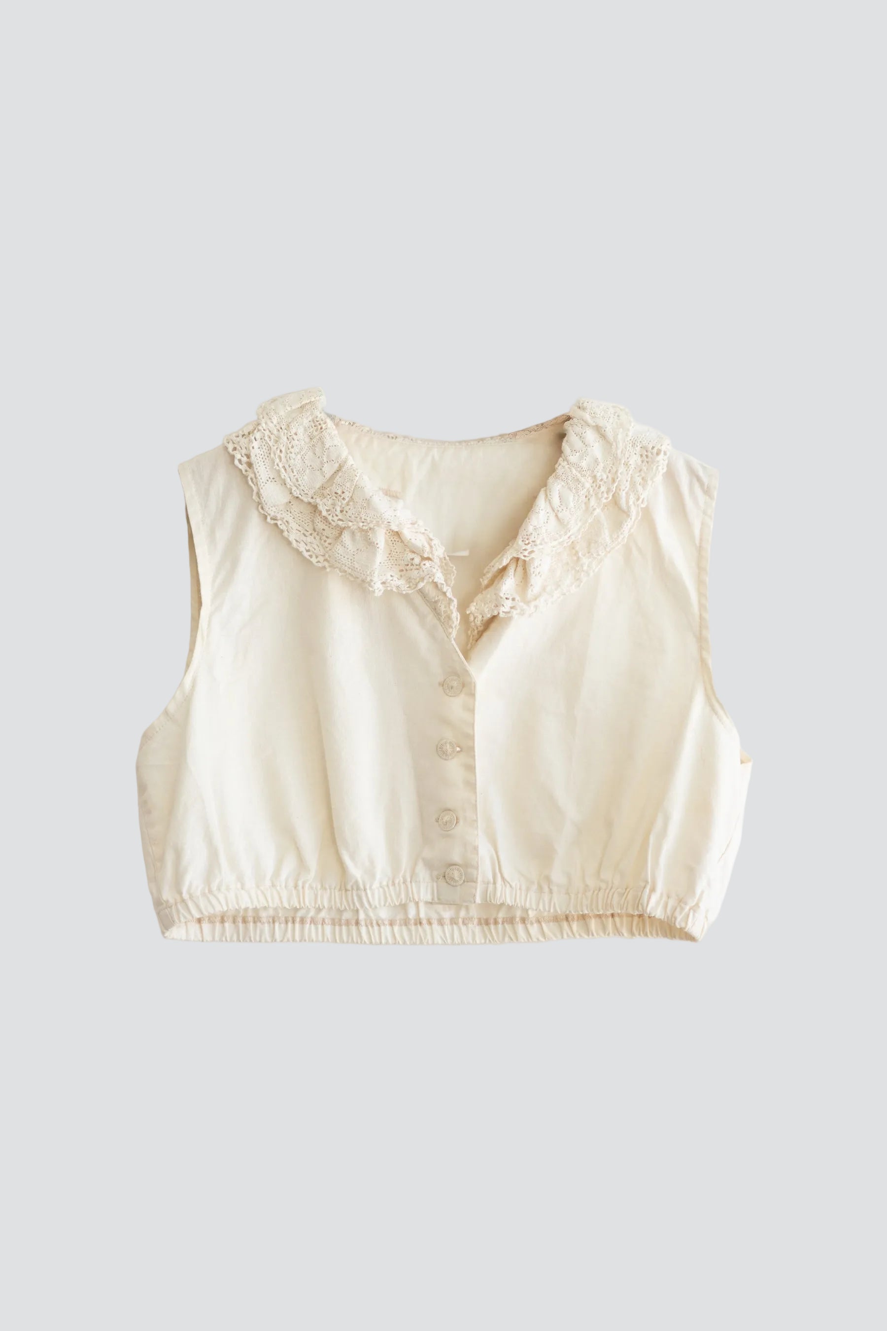 Creme Hillebrand Crochet Collar Tank