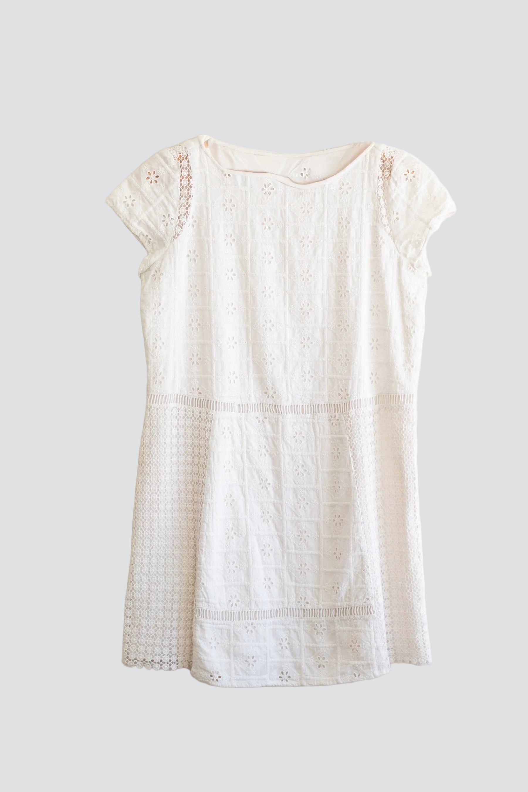 White Eyelet Mini Dress