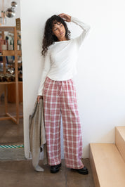 Plum Check Chelsea Pant