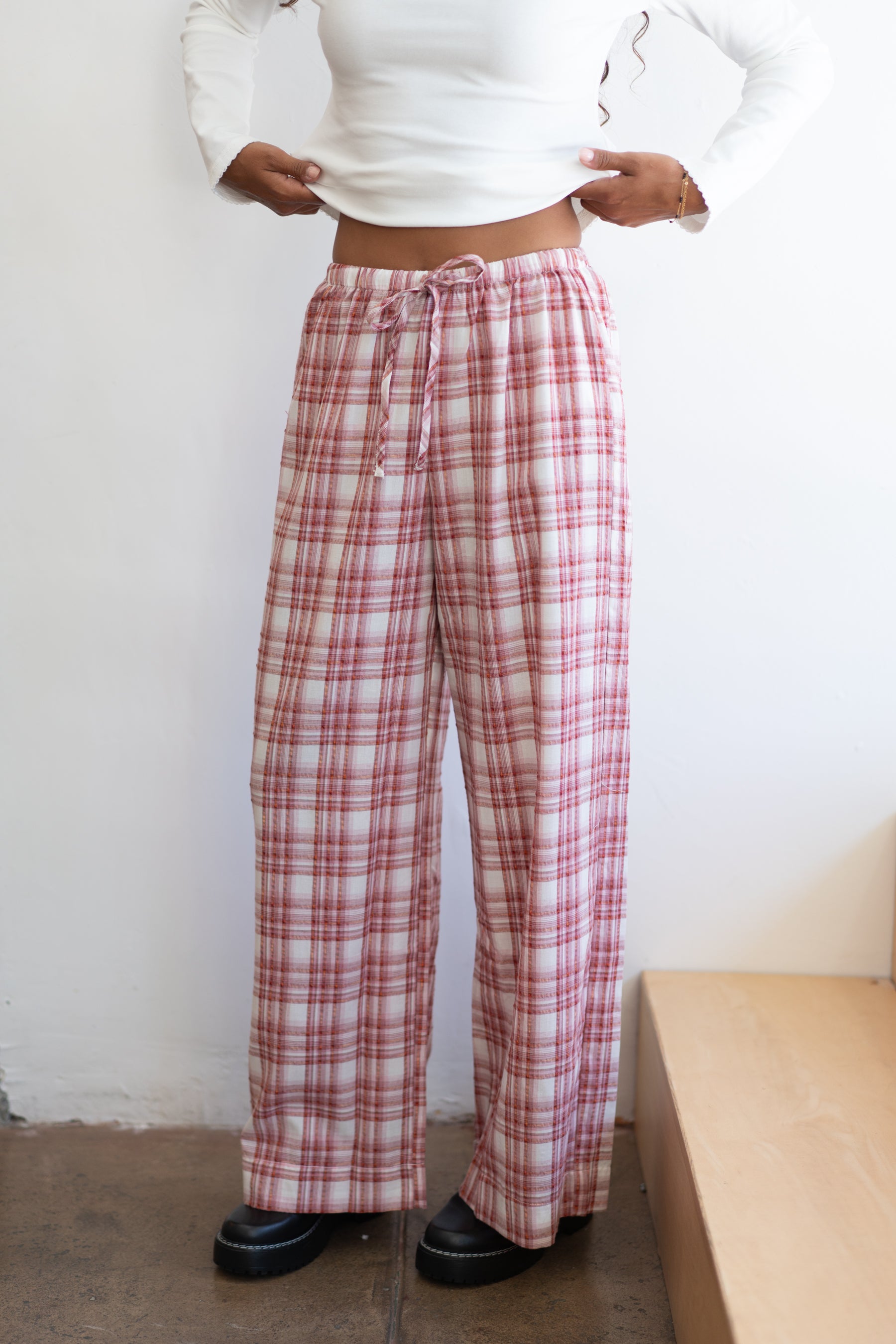 Plum Check Chelsea Pant