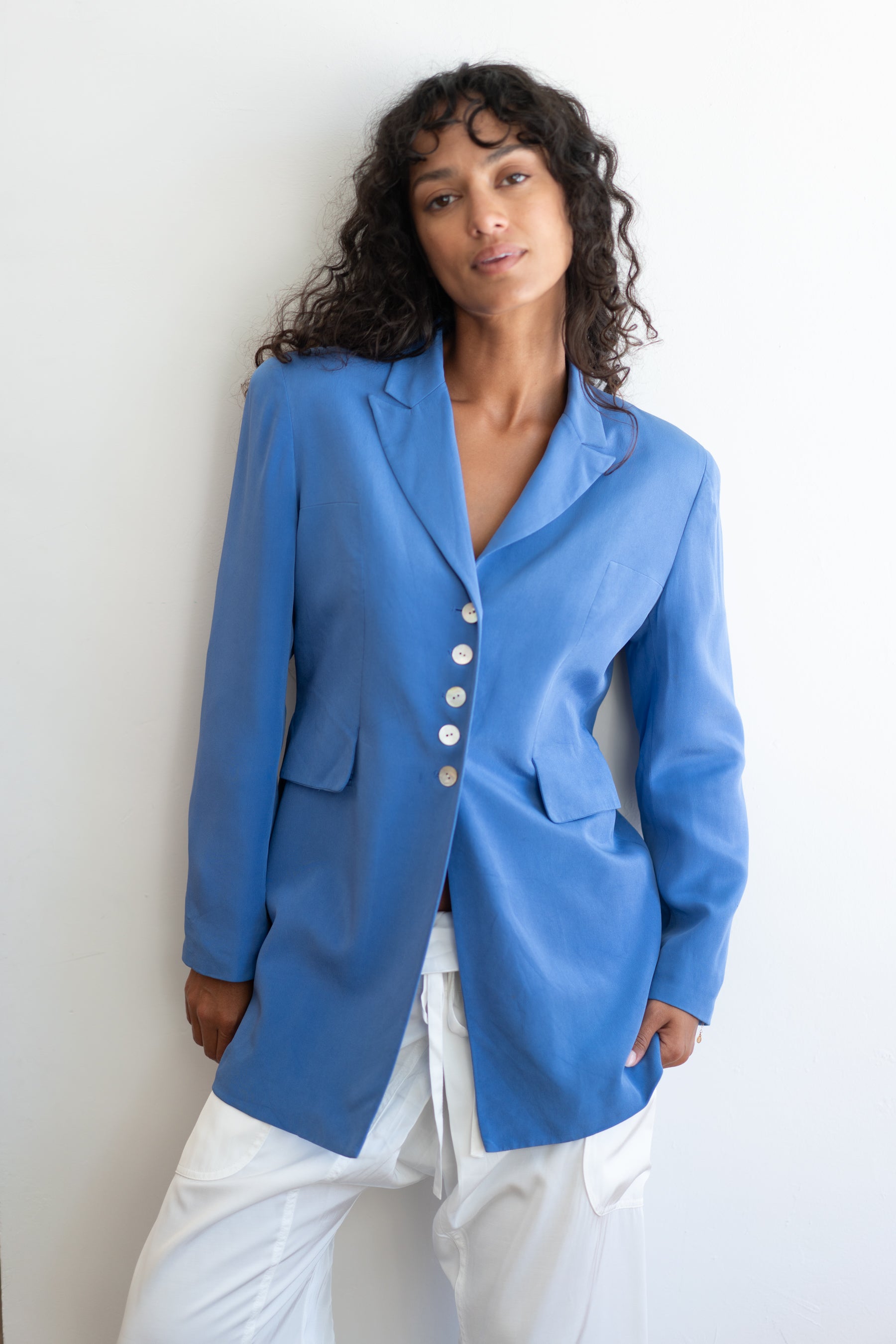 Blue Silk Blazer