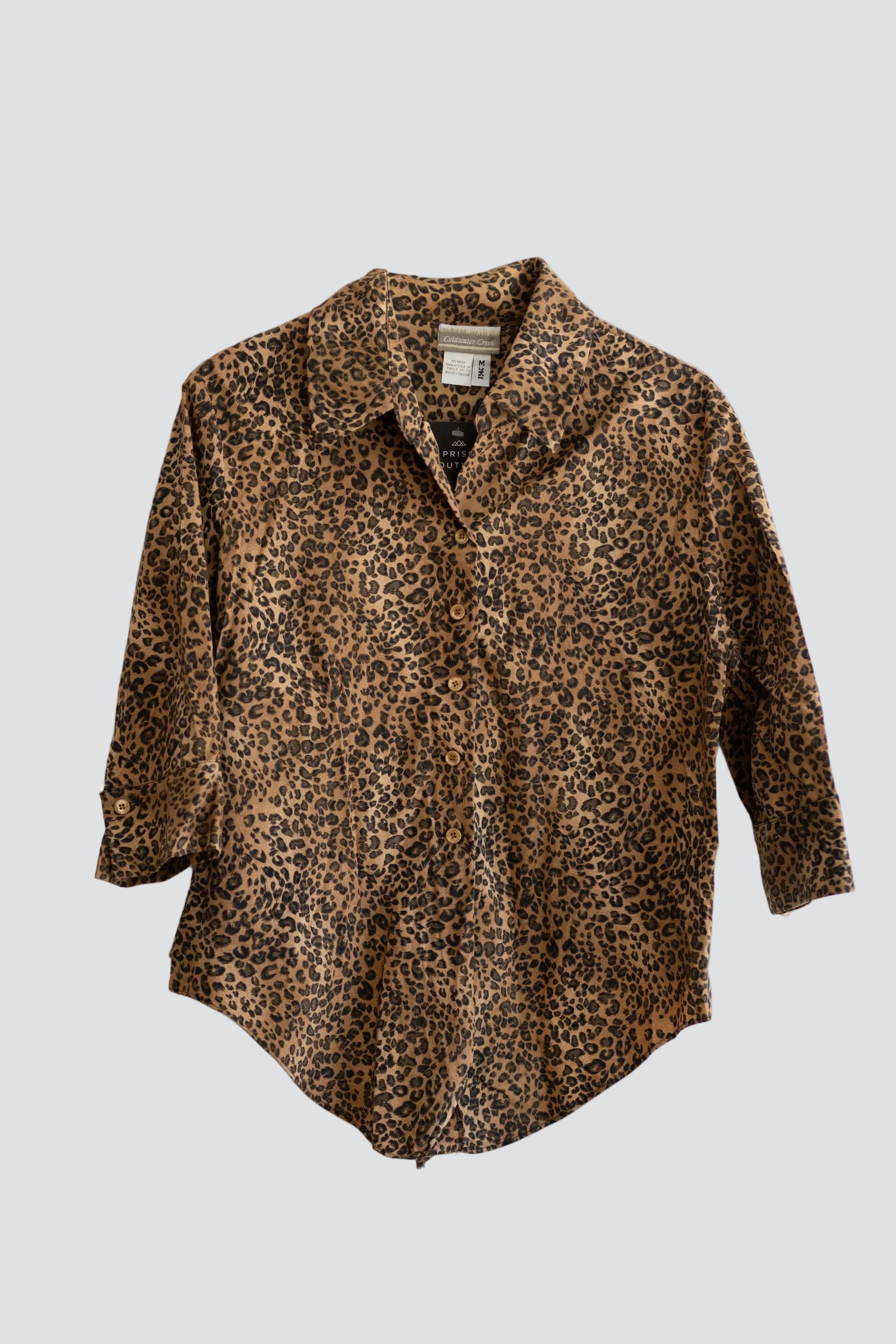 Leopard 3/4 Button Up