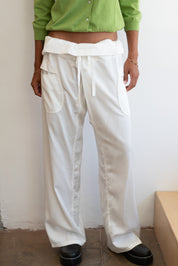 White Satin Anja Pant