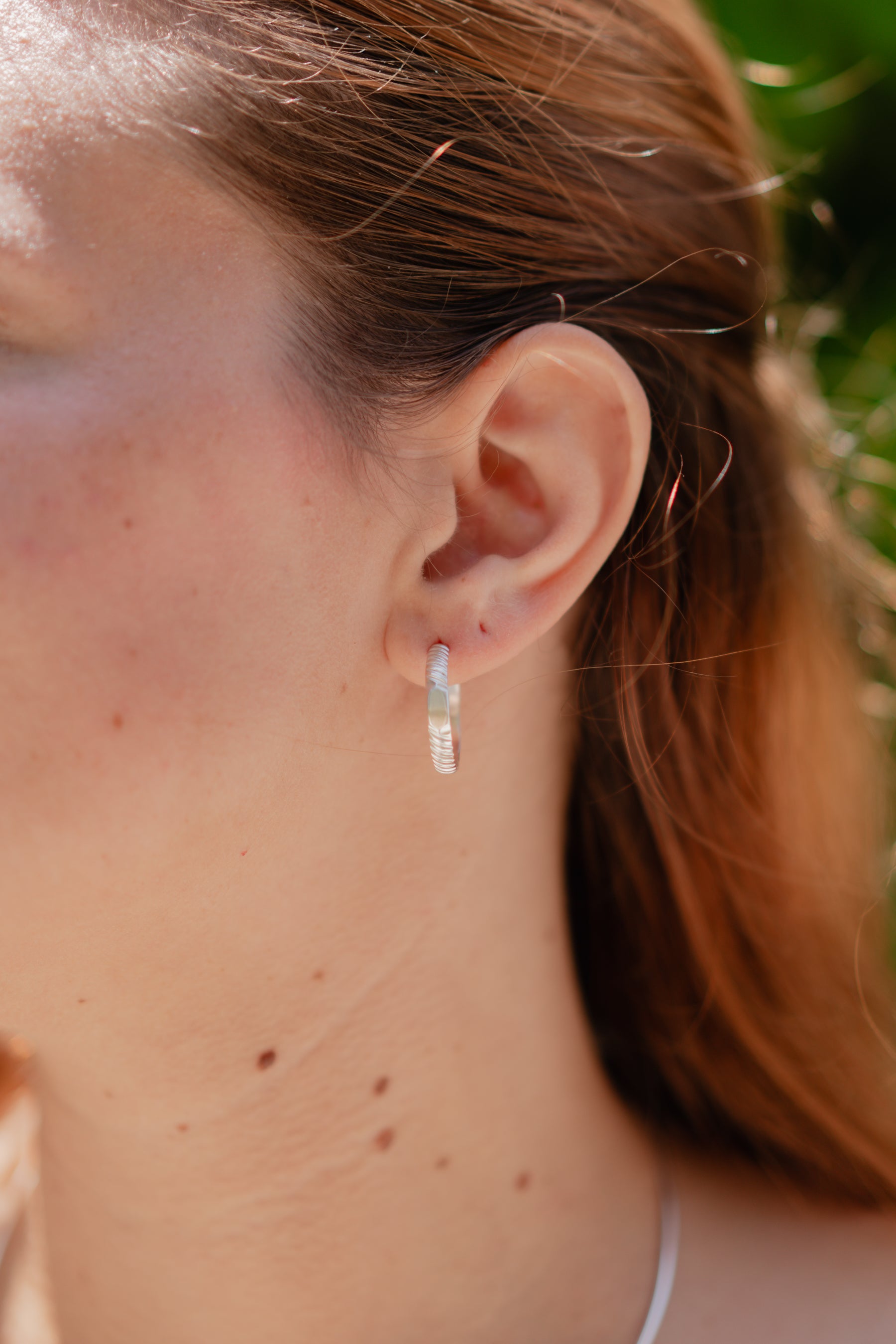Silver Fine Line Hoops