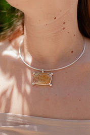 Silver Fossilized Coral Collar