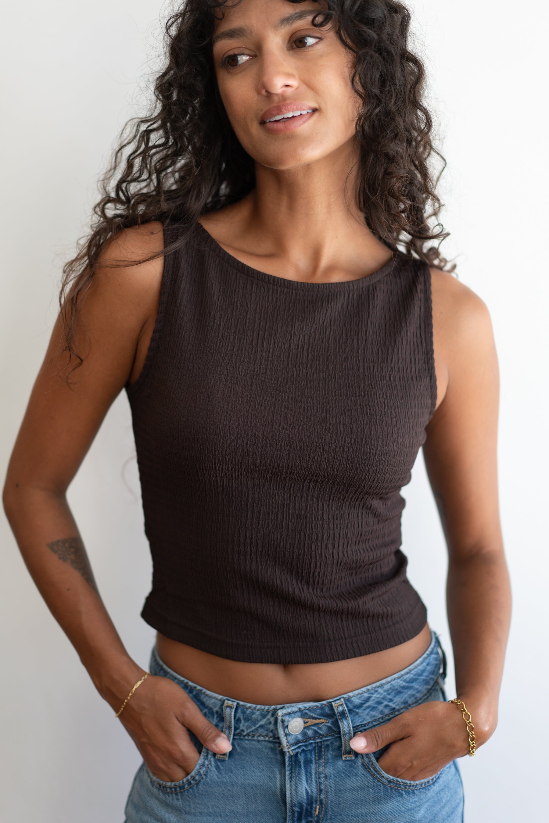 Chocolate Indie High Neck Tank