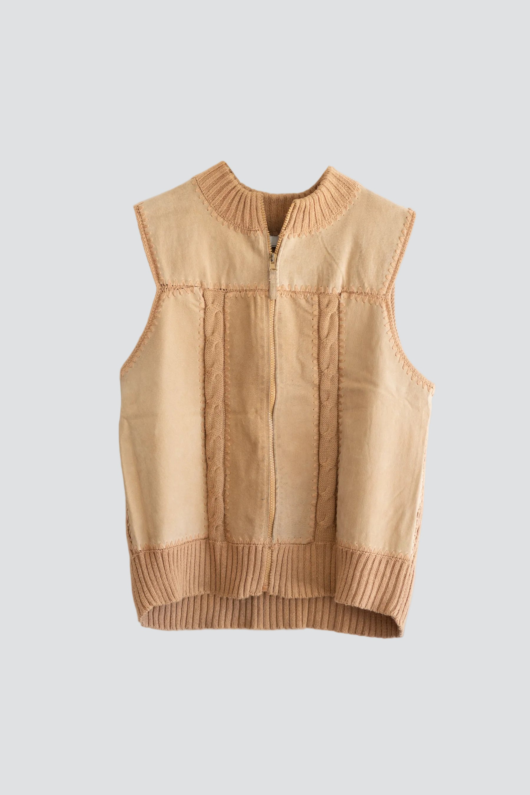 Suede Patchwork Vest