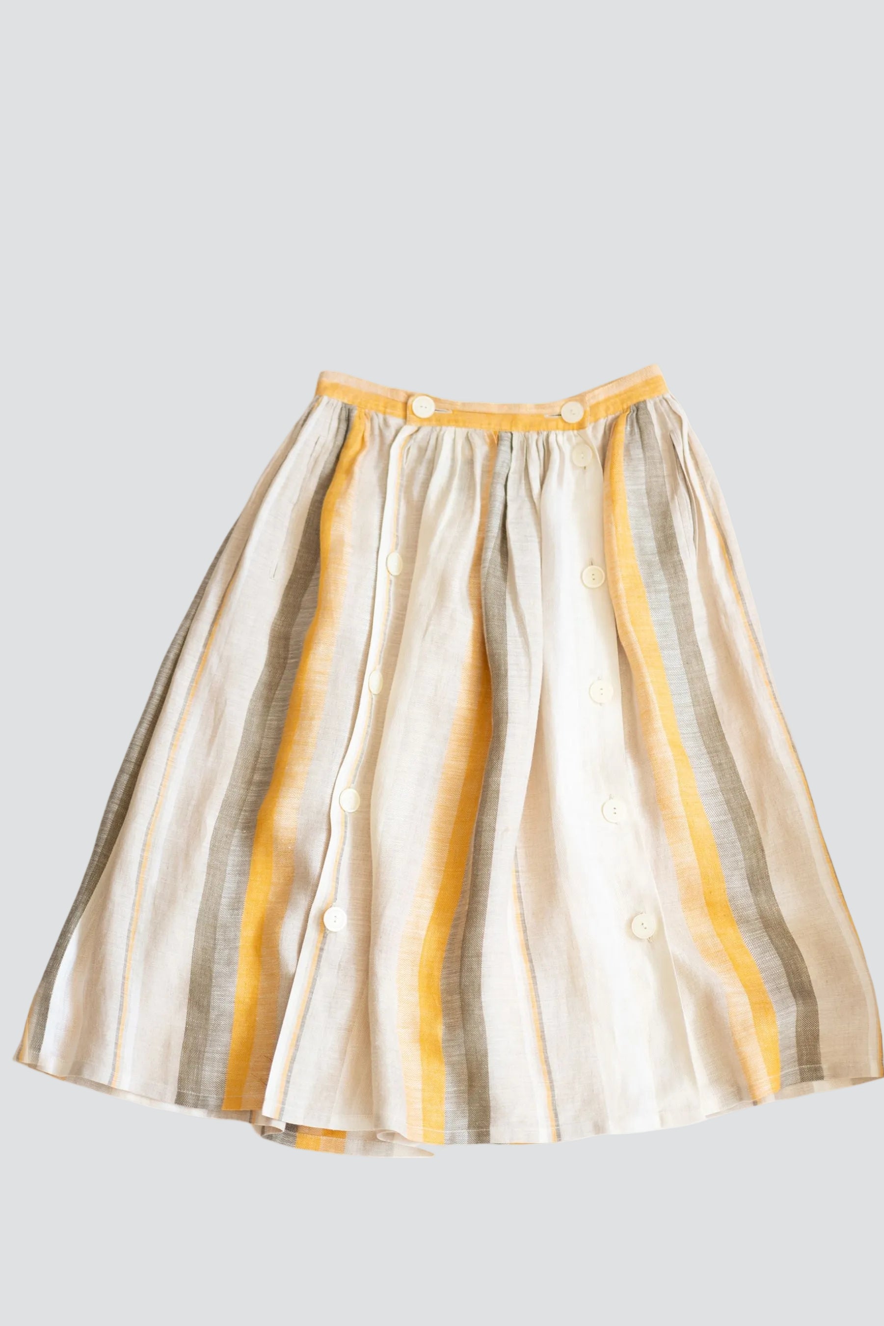Striped Button Skirt