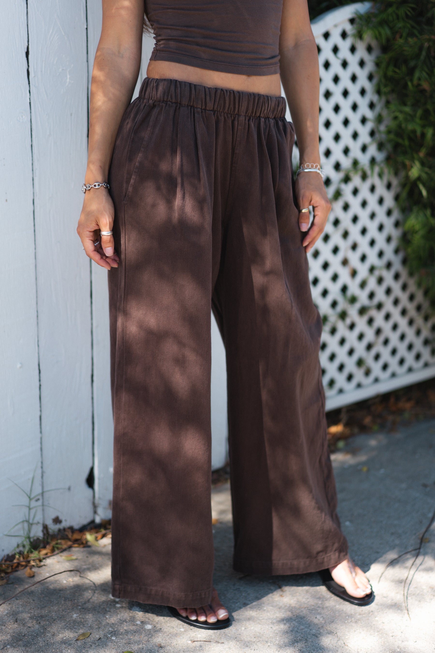Coffee Bean Twill Disco Pant