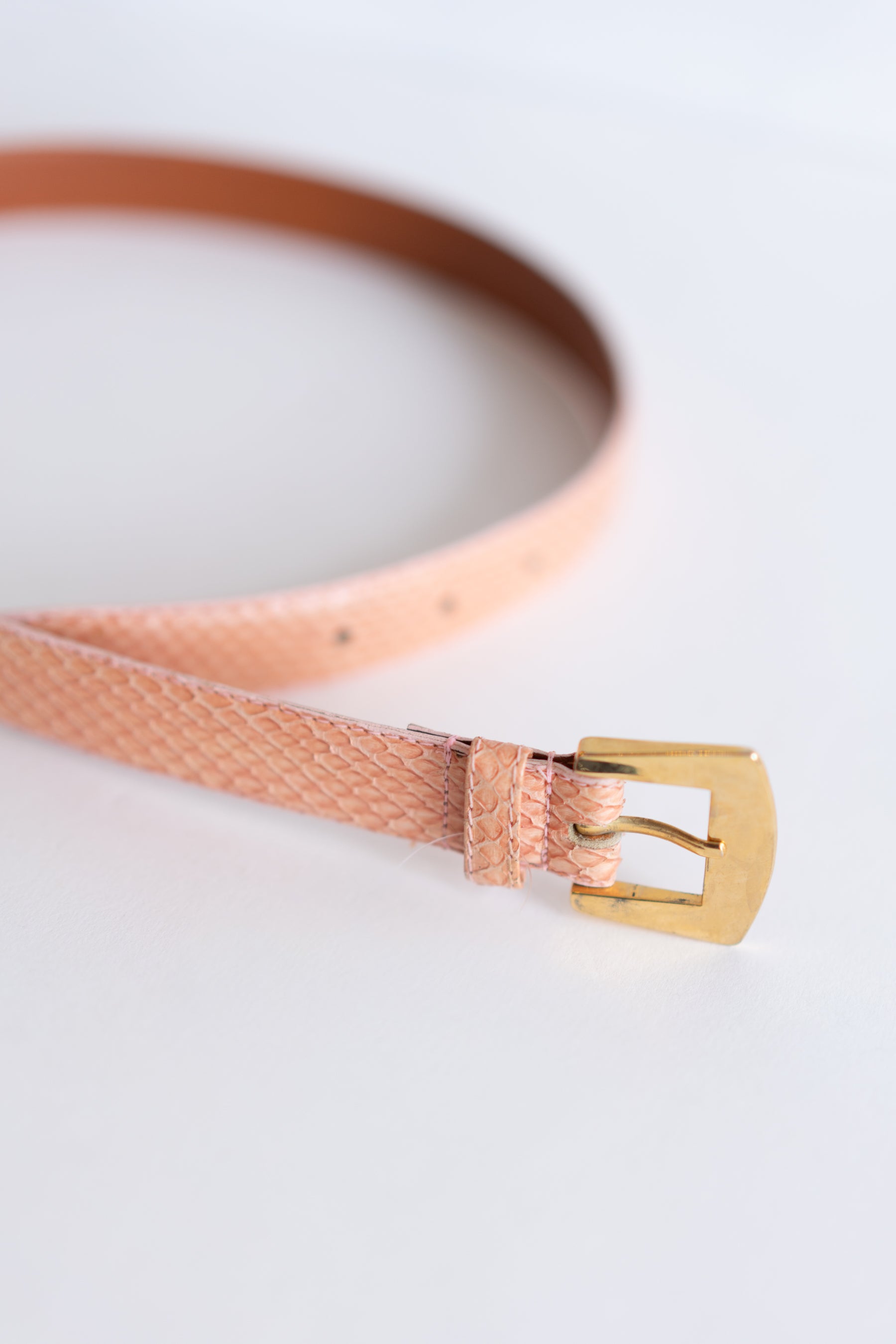Peach Snakeskin Belt