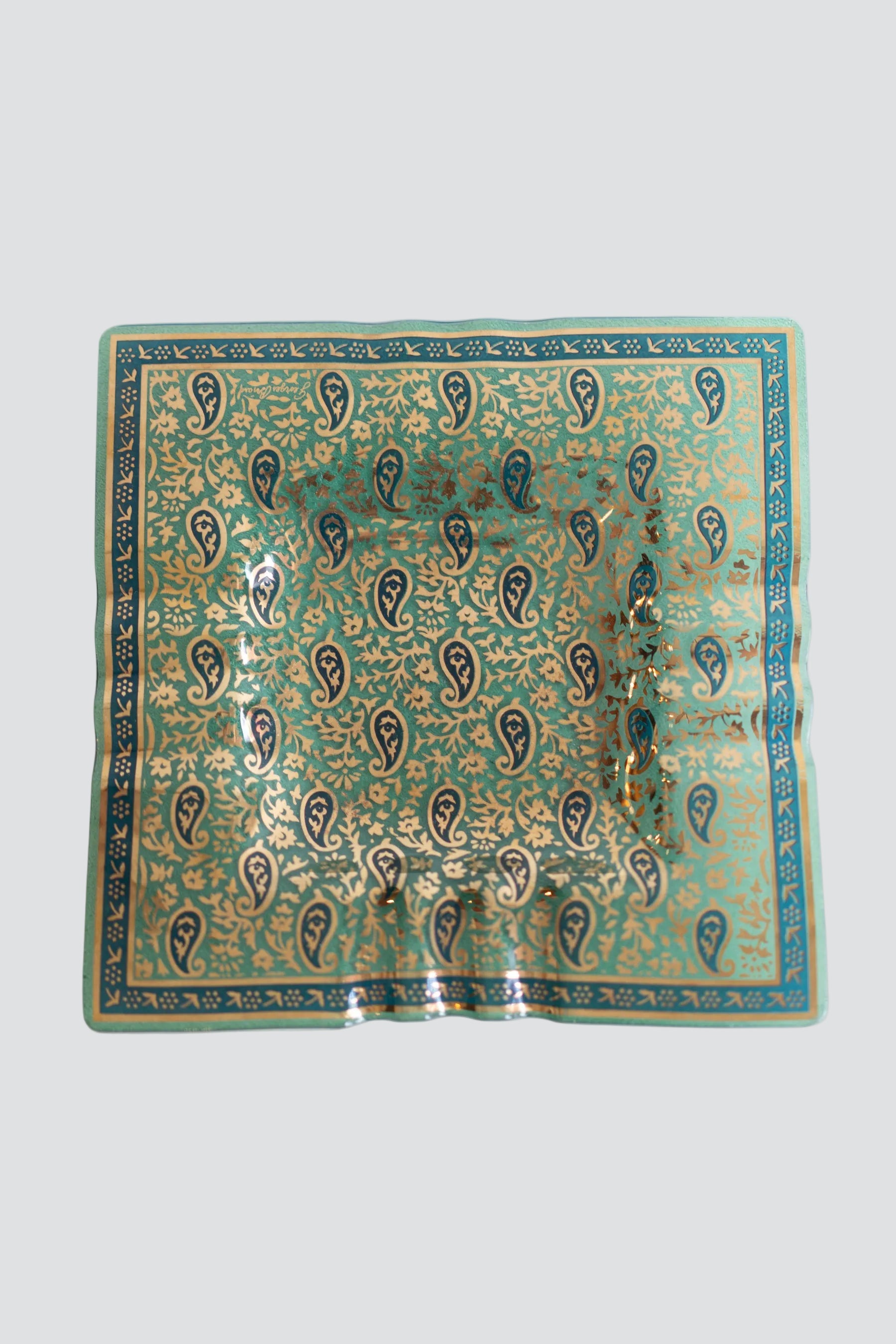 Green Bohemian Square Ashtray