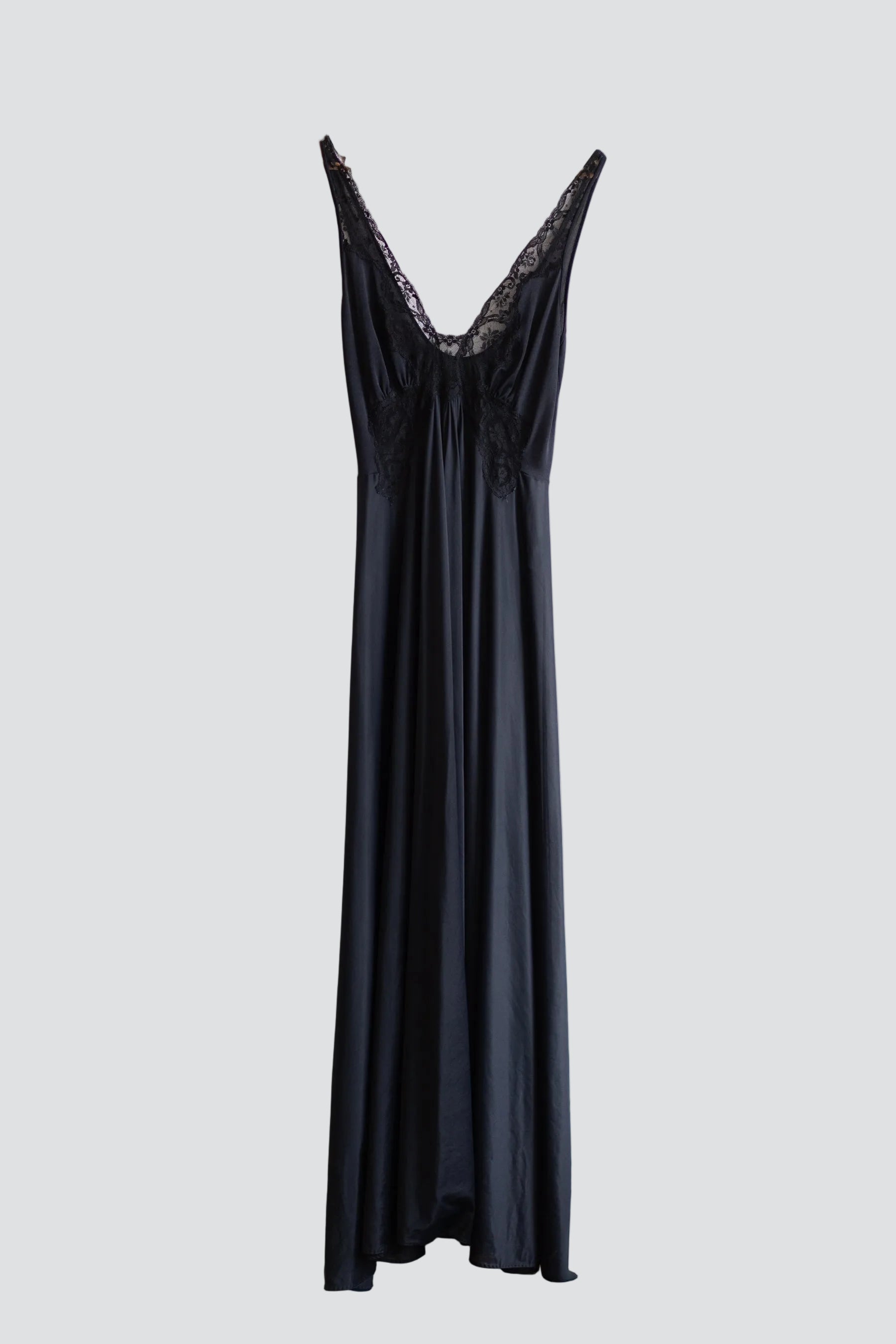 Black Lace Maxi Slip Dress