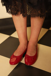 Red Patent Leather Selma Flat