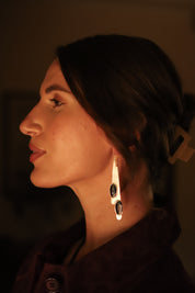 Silver + Onyx Tower Earrings