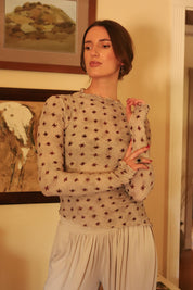 Taupe Scrunch Chateau Top