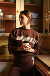 Brown Stripe James Crewneck