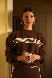 Brown Stripe James Crewneck