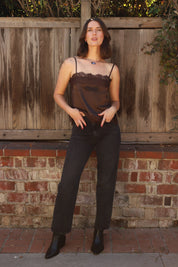 Brown Lace Ciara Tank