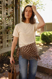 Brown Polka Dot Cam Shawl