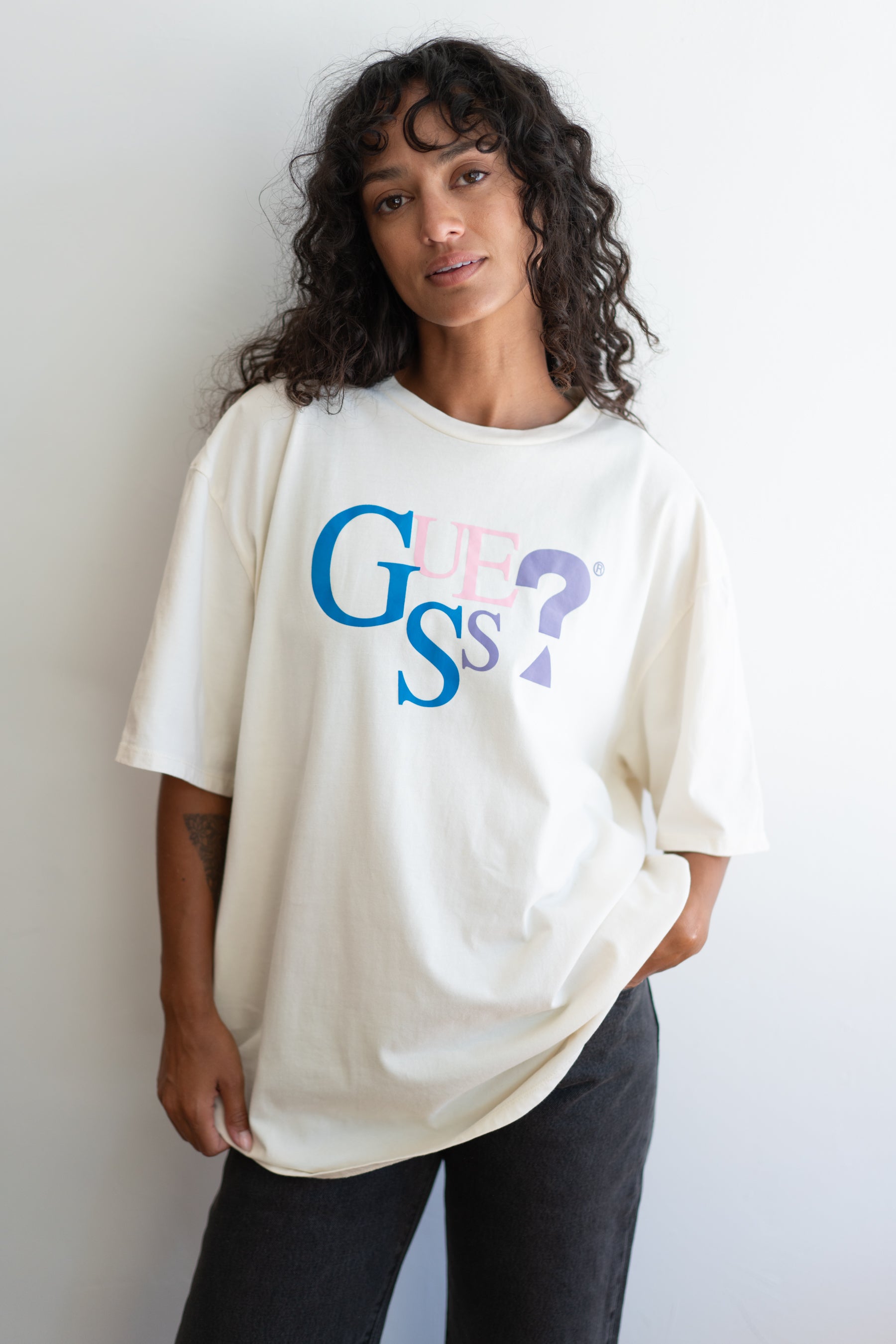White Guess Tee