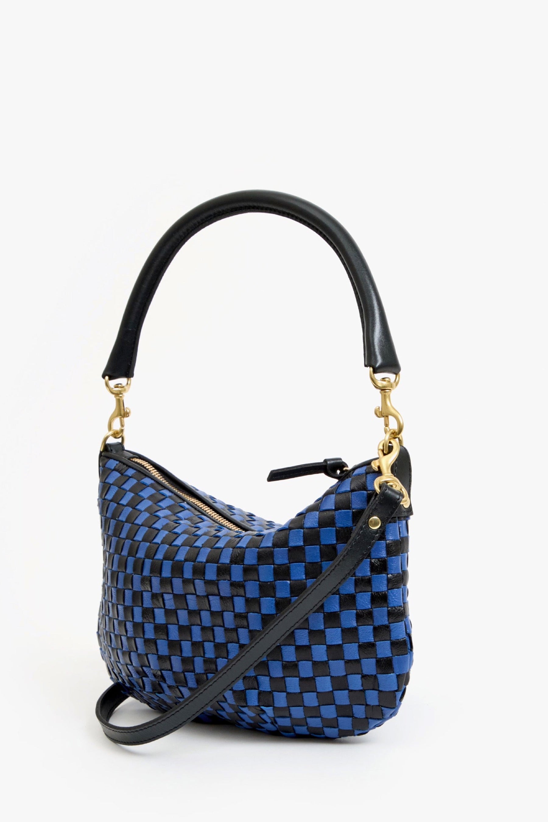 Black & Cobalt Woven Checker Petit Moyen
