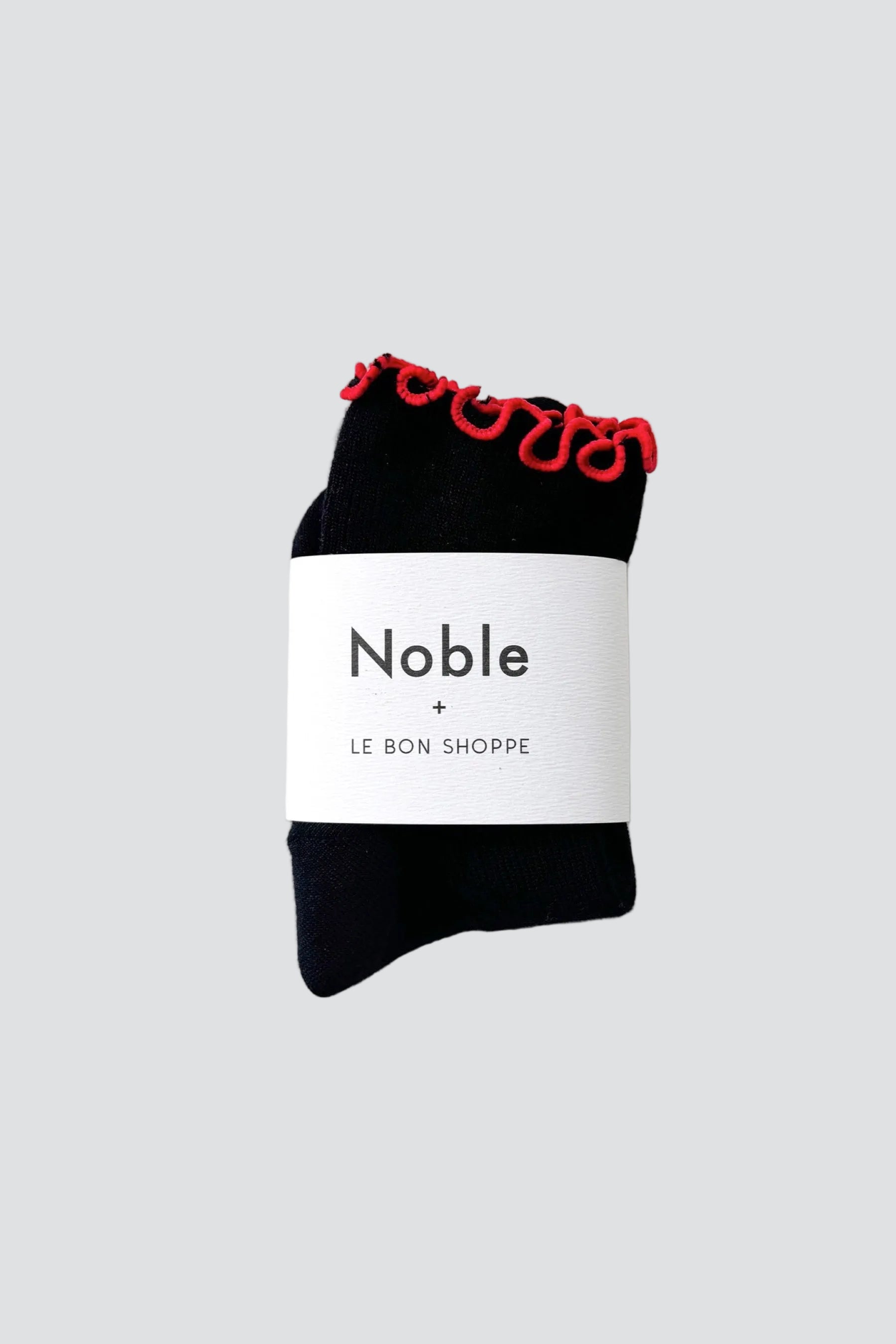 Black + Red Ruffled Socks