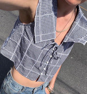 Navy Waiting For Me Top