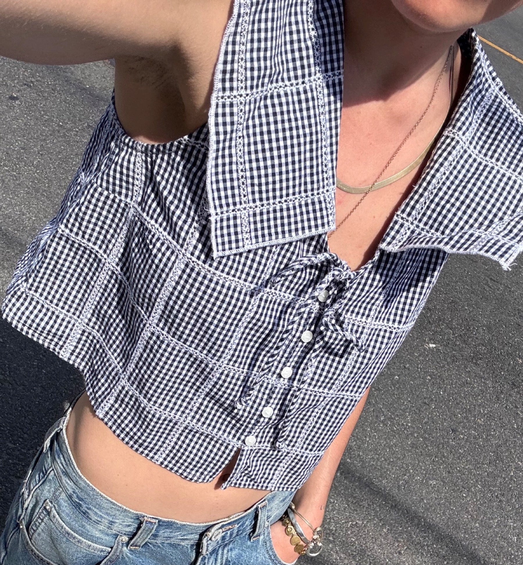 Navy Waiting For Me Top