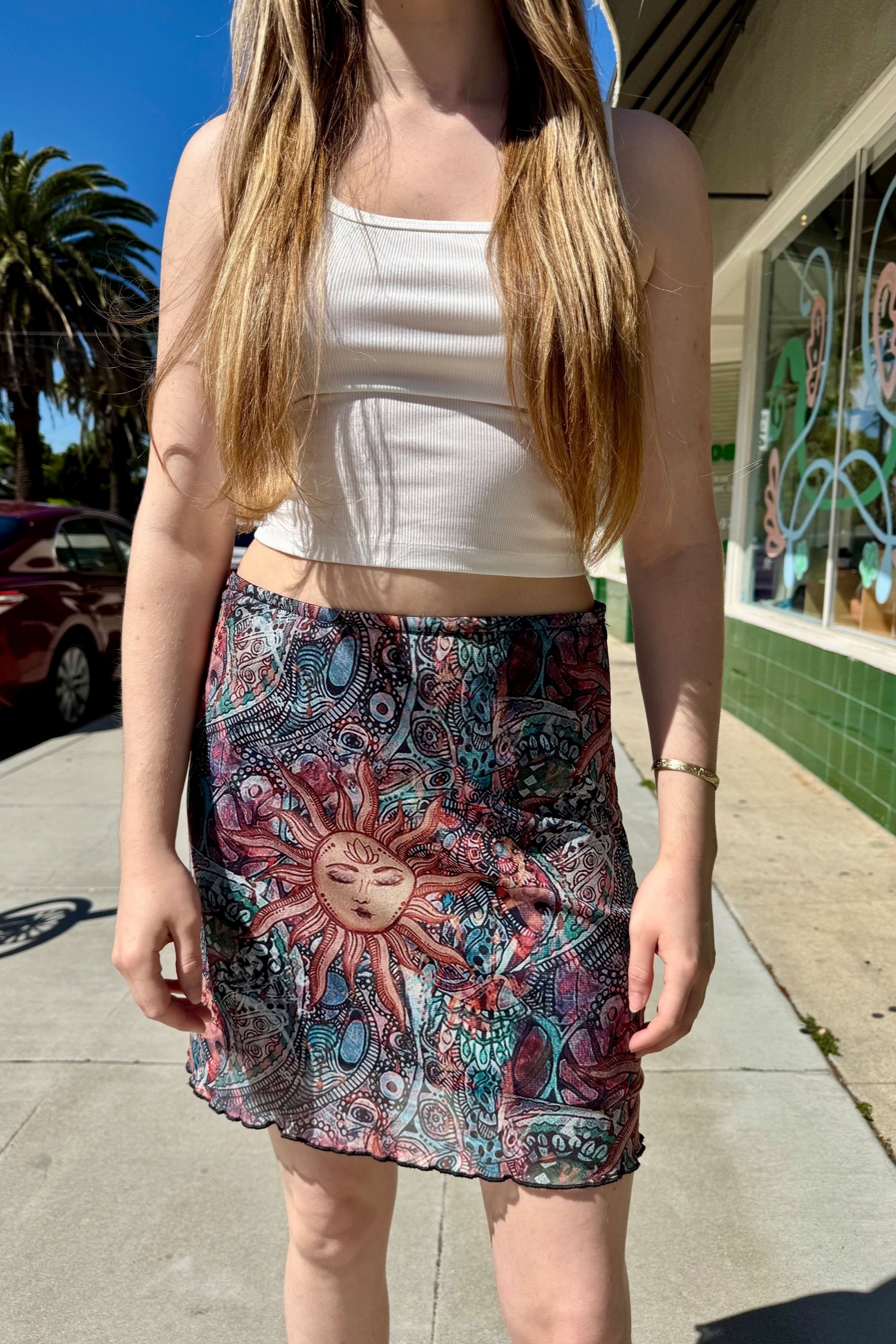 90s Sun Mini Skirt