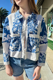 Blue Floral Tablecloth Shirt
