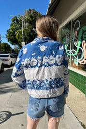 Blue Floral Tablecloth Shirt