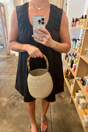 Cream Bamboo Pot De Miel Bag