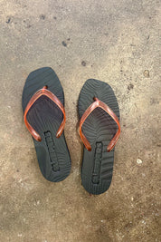 Red Transparent Tapered Platform Flip Flops