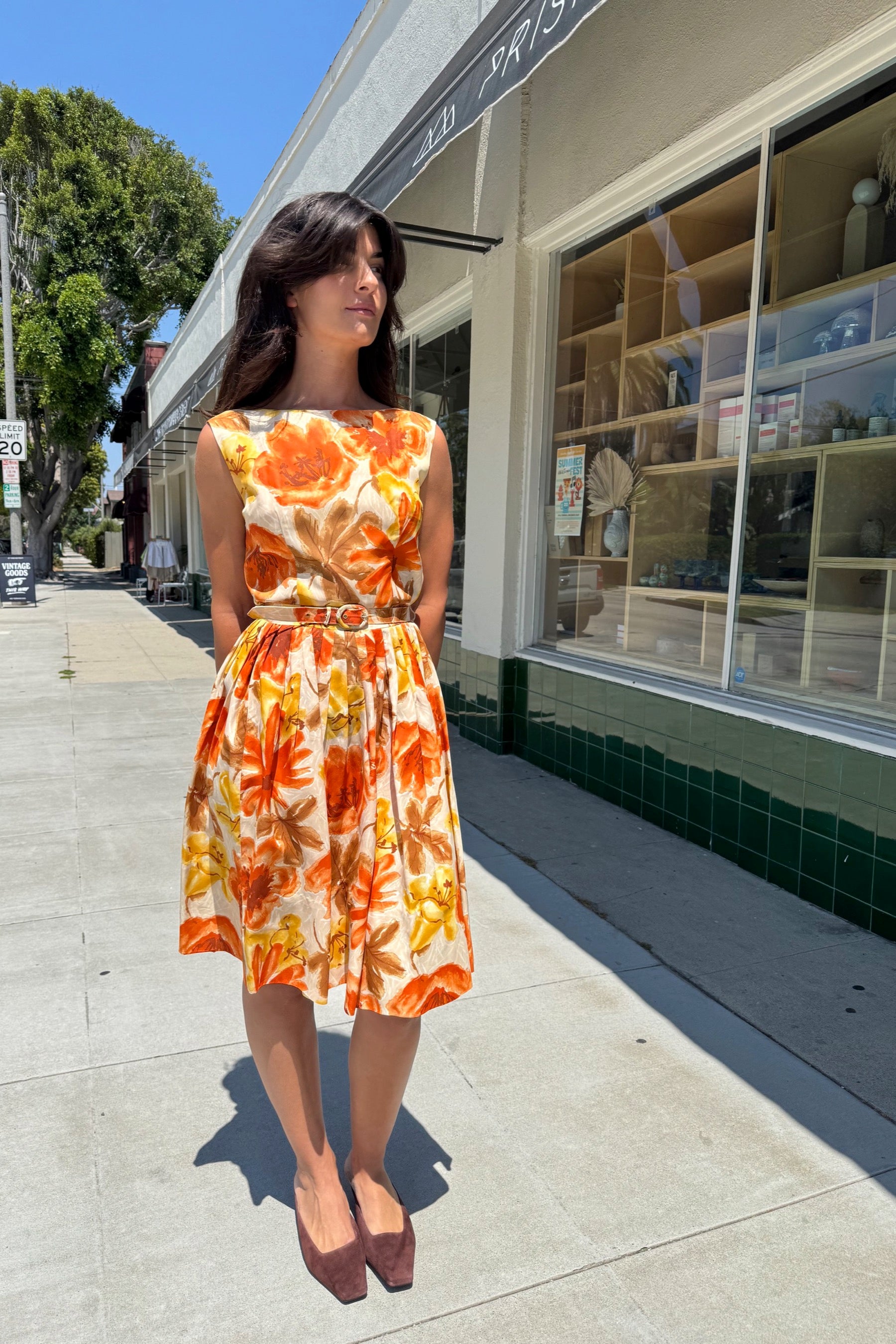 Orange Floral Dress