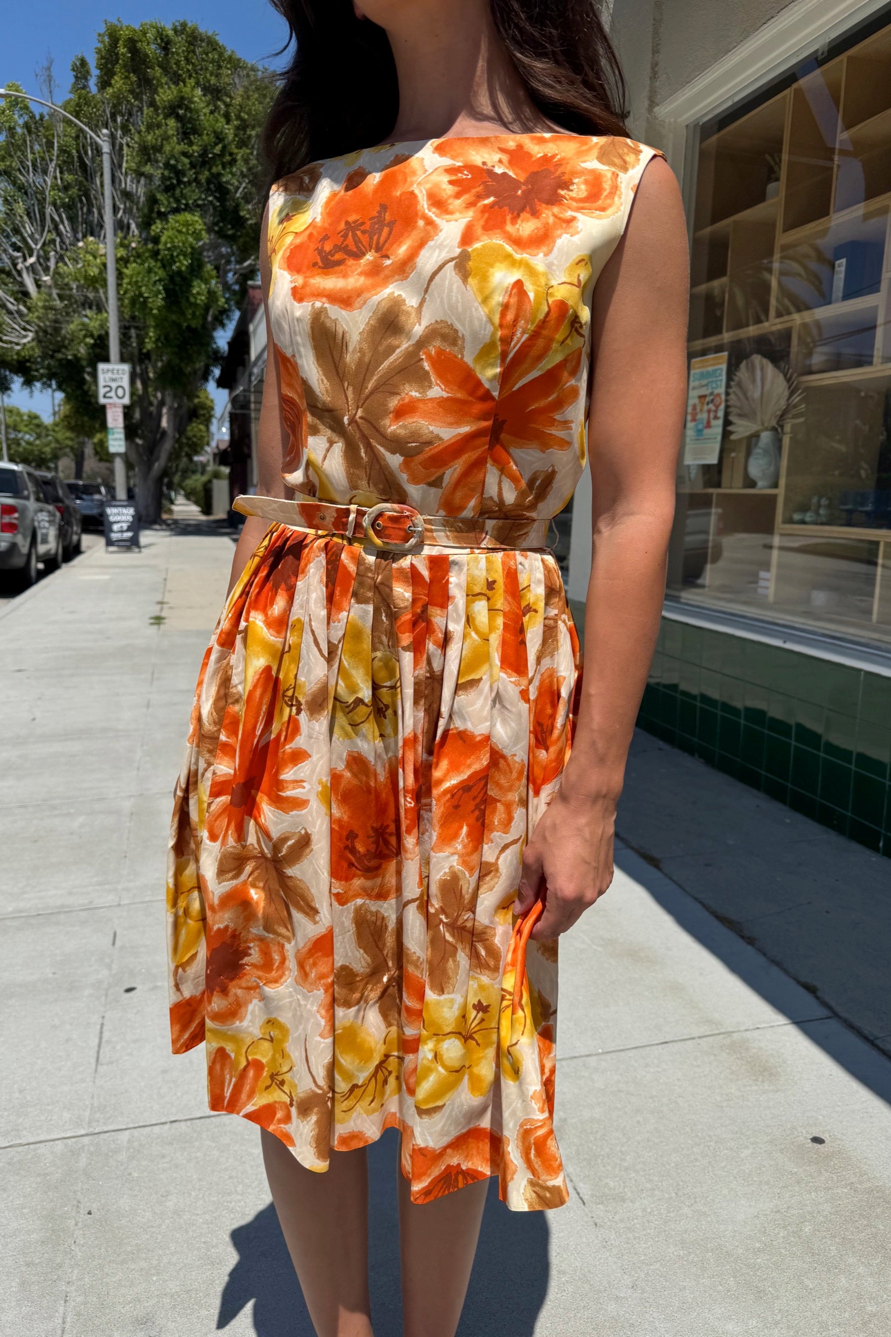 Orange Floral Dress