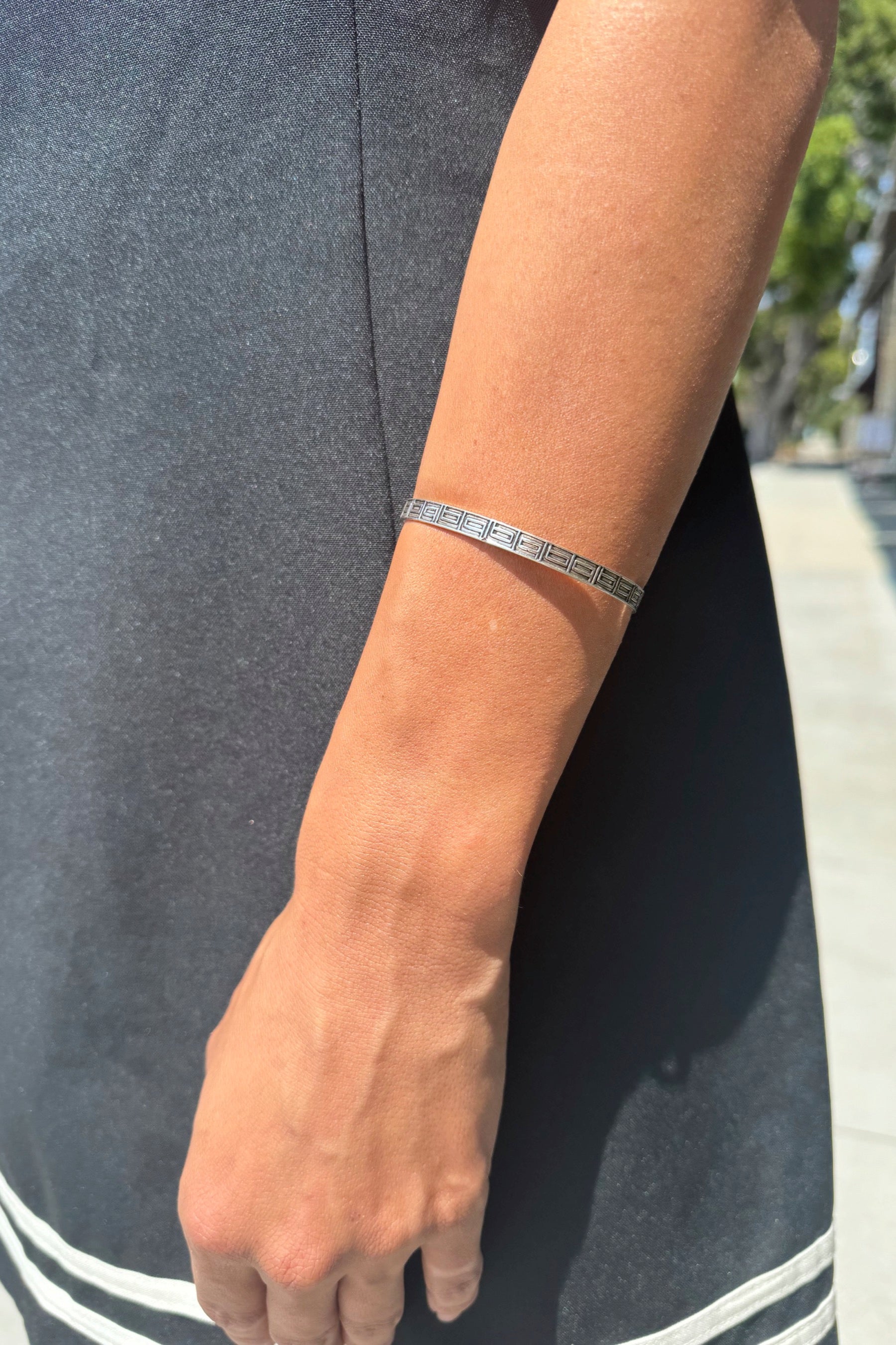 Sterling Greek Key Hoops