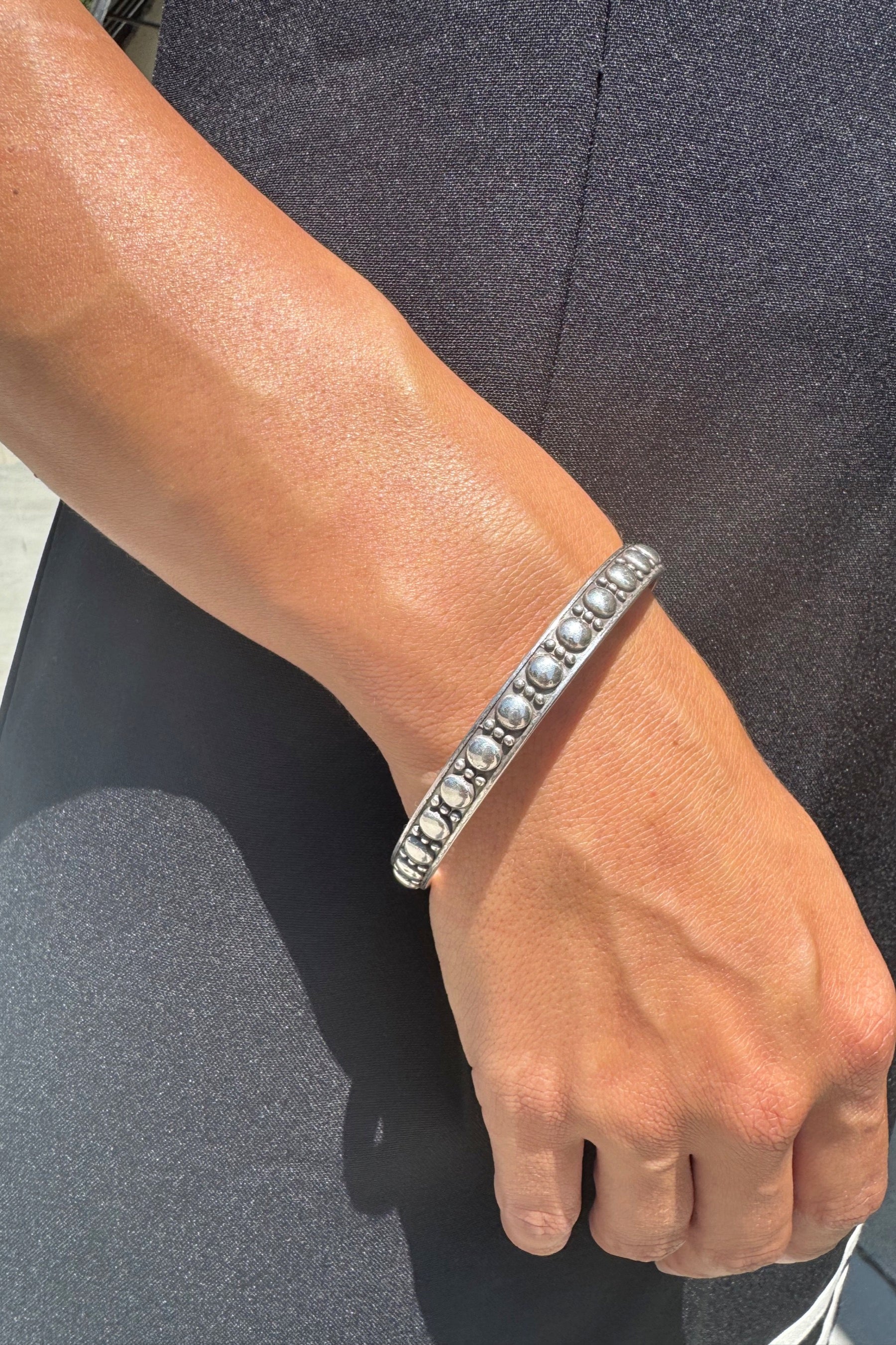 Silver Dotted Bangle