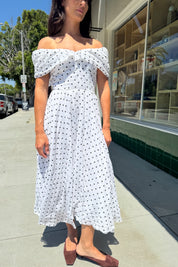 White + Black Polka Dot Dress