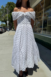 White + Black Polka Dot Dress