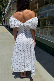 White + Black Polka Dot Dress
