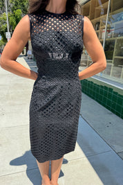 Black Carl Naftal Eyelet Dress