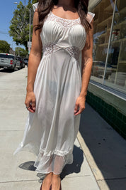 White Ruffle Slip Dress